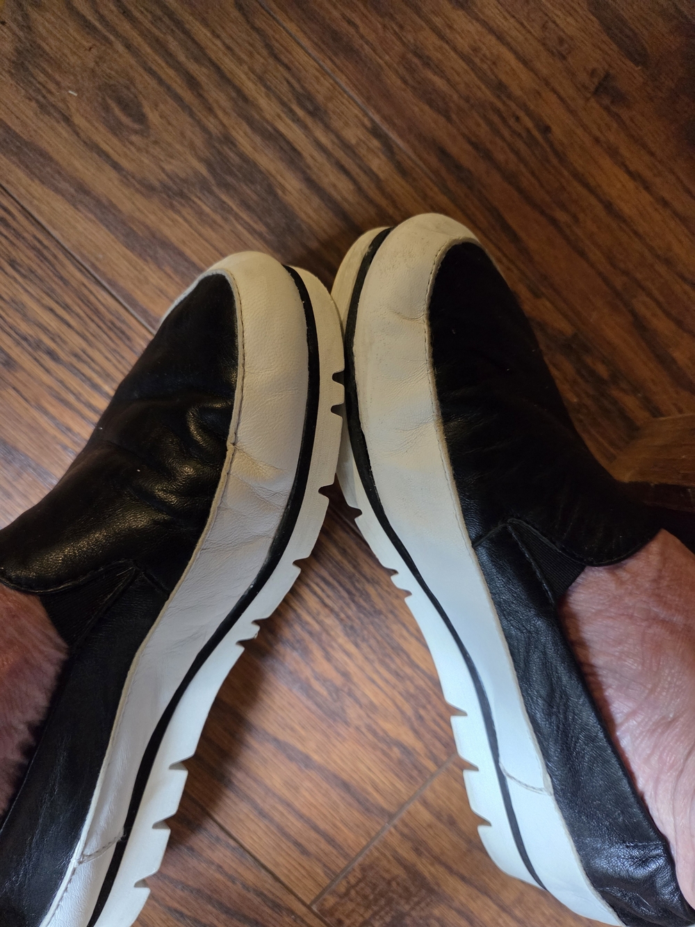 Italian AGL Black & White Leather Loafers